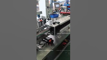 Machine high speed running video on automatic bottle labeling machine video