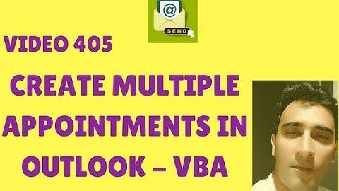 Learn MS Excel - Video 406- VBA Loop- Create Mutiple Outook Appointments in Outook Calendar