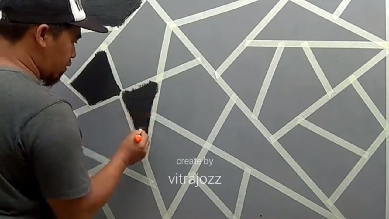 How To Paint Geometric Wall Youtube