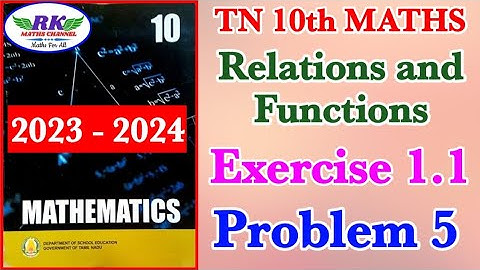 TN 10th Maths|Relations and Functions|Exercise 1.1| Problem 5