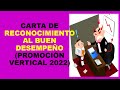 Soy Docente: CARTA DE RECONOCIMIENTO AL BUEN DESEMPEÑO (PROMOCIÓN VERTICAL 2022)
