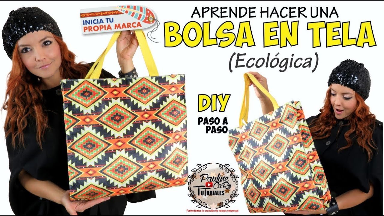 Bolsa de tela popelín algodón geométrico - AACIC