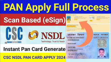 CSC NSDL Scan Based (e-Sign) PAN Apply Full Process With Photograph/  Signature /Document Upload
