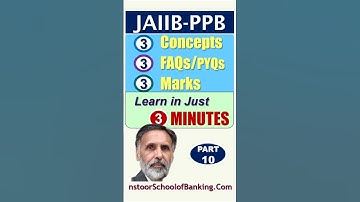 JAIIB-PPB : 3 FAQs for 3 Marks & learn in Just 3 Minutes (Part-10)#nstoor