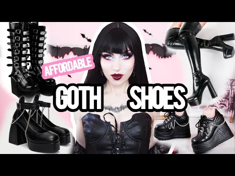 🖤 ROMWE GOTH SHOE HAUL 🖤 Affordable Alternative Footwear - Goth Fashion on a Budget | Vesmedinia