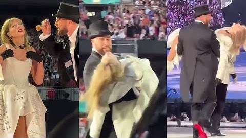 ALL The CLIPS Of Travis Kelce CARRYING Taylor Swift On Stage At the Eras Tour Show London...