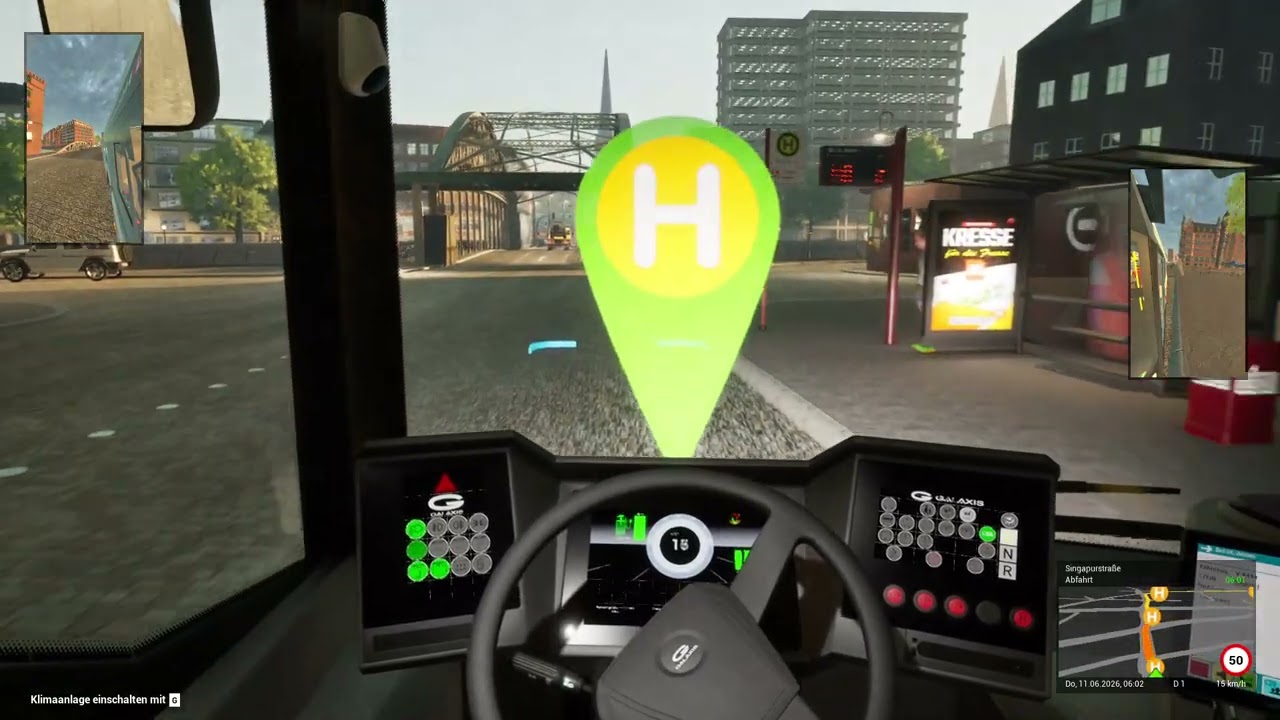 The Bus Hamburg Linie 6 Auf dem Sande bis U Borgweg