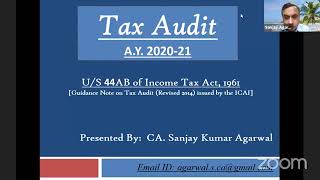 Information Income Tax Audit and Clause by Clause discussion on Form 3CD on 12th Sep' 2020 News