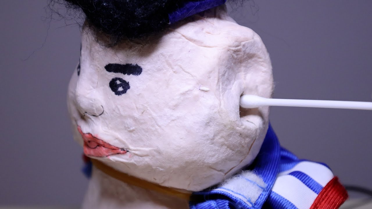 ダミーヘッドのボビーにどアップ耳かきしてみた (4K 60fps Notalking ASMR)