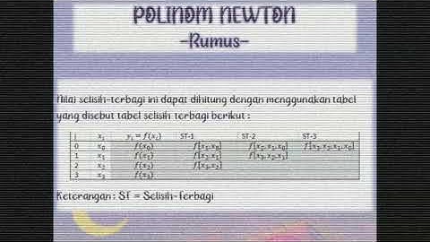 ✨METODE NUMERIK✨ - INTERPOLASI POLINOMIAL NEWTON DAN INTERPOLASI POLINOMIAL NEWTON GREGORY