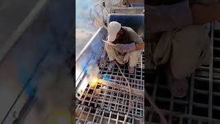 Welding with plate cutting ✂️ #ytshorts #stickwelding #rockcrusher #weldwheels #rockcrushing #vlog
