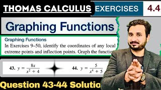 Thomas Calculus Exercise 4.4 Question 43 to 44 solution| Graphing Functions by MSN Mathematician|
