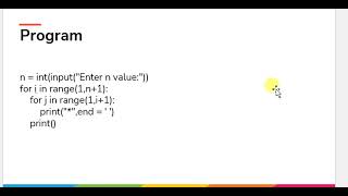 Python Program Pattern Print Right Angle Triangle