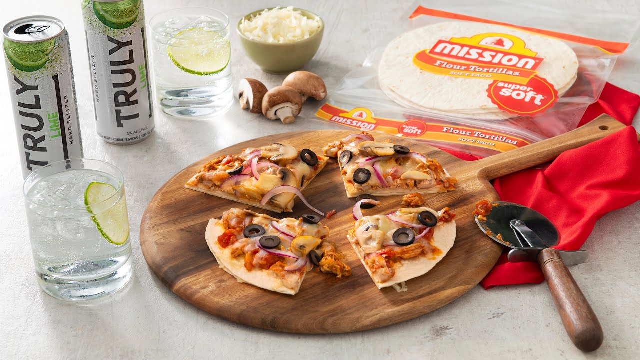 Tortilla Pizza Recipe with Truly Hard Seltzer | How to Make Pizza with Tortilla