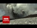 Moment bbc crew caught up in mount etna volcano eruption  bbc news