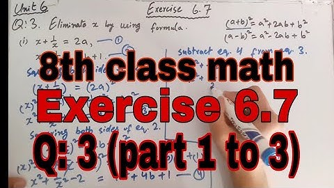 8th Class Math | Unit 6 | Exercise 6.7 Q: 3 (part 1 to 3) | Sindh Textbook board Jamshoro