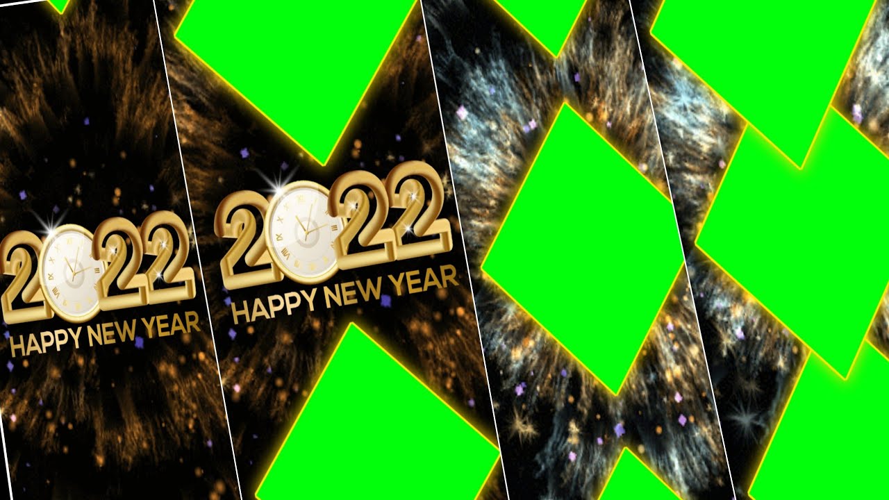 Full Screen Happy New Year Green Screen | Happy New Year 2022 Green ...