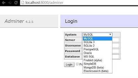 Laravel 5.4 : Adminer - A database management tool package (onecentlin/laravel-adminer)