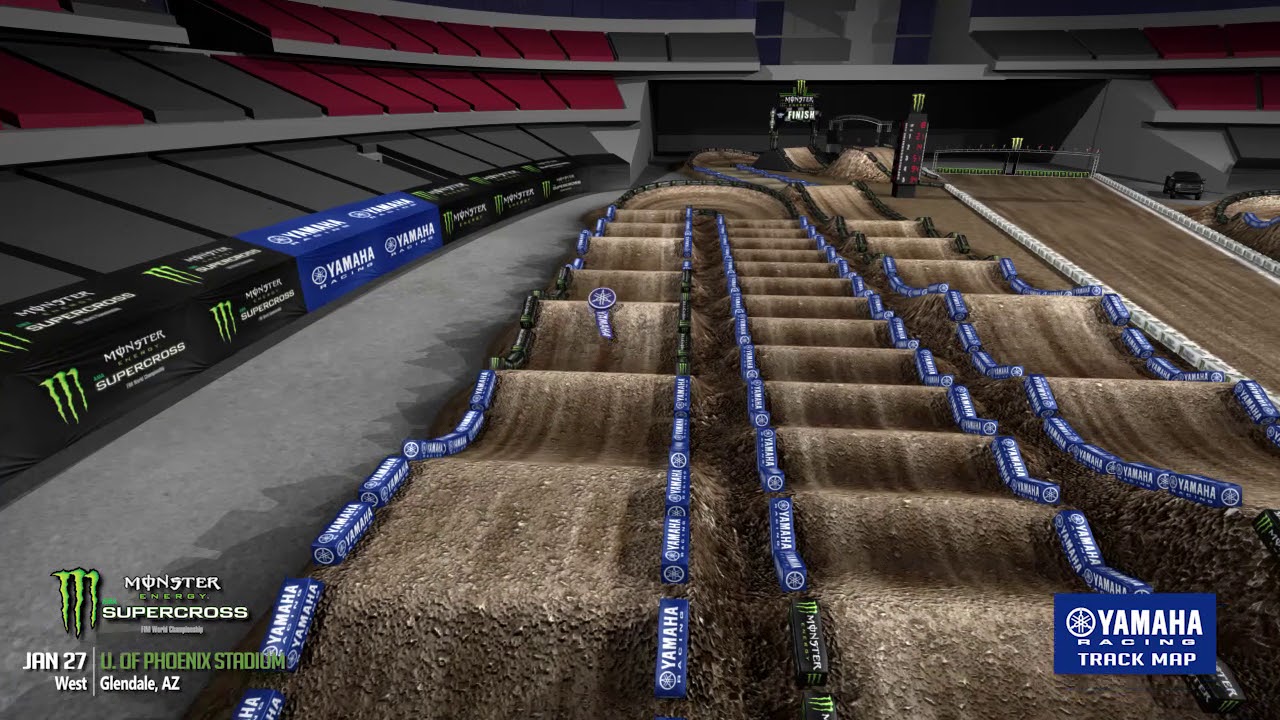 2018 Yamaha Animated Track Map Glendale Monster Energy Supercross