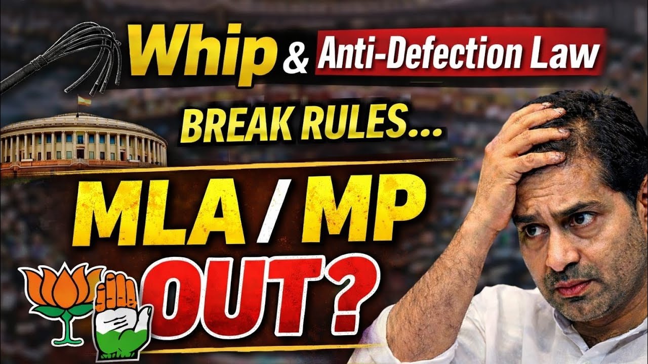 Whip కు వ్యతిరేకంగా ఓటేస్తే MLA పదవి పోతుందా? Whip & Anti-Defection Law Explained in Telugu by AG
