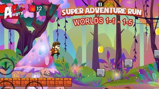 Super Adventure Run - Worlds 1-1 - 1-5 / Gameplay Walkthrough (Android Game) screenshot 1