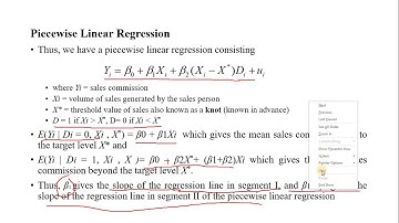 Dummy Variable and Piecewise Linear Regression Model