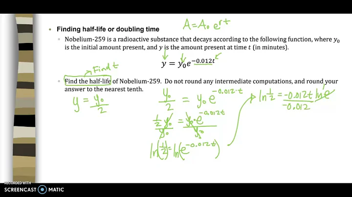 Finding half-life or doubling time