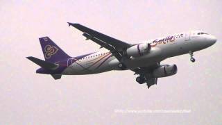 First Thai Smile Air Airbus A320 Msn5198 Landing Approach To Hamburg Finkenwerder