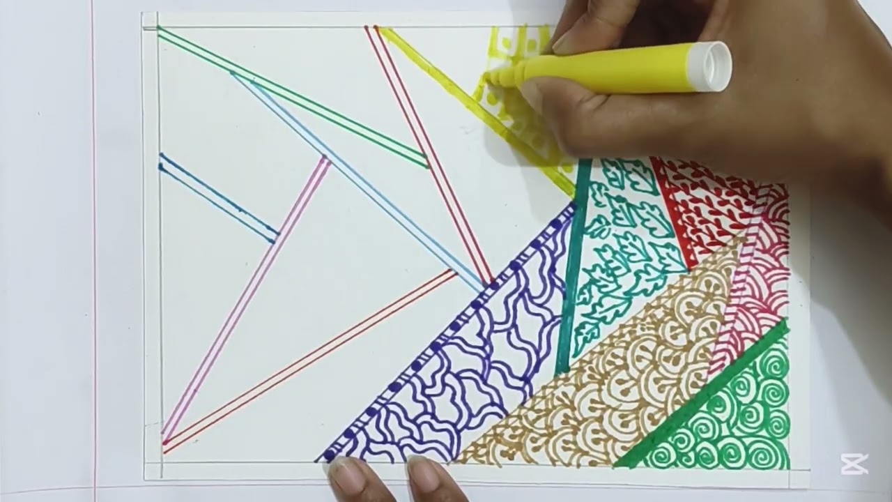 Colorful Abstract Pattern Art 🎨 | Easy Geometric Design Drawing | Relaxing Art Process