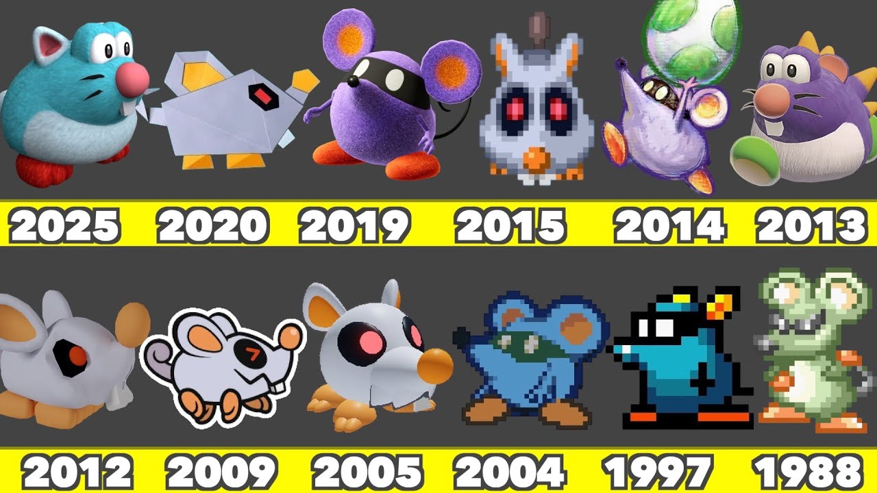 Evolution of Scaredy Rat Game Graphics In Nintendo Games (1988-2025)