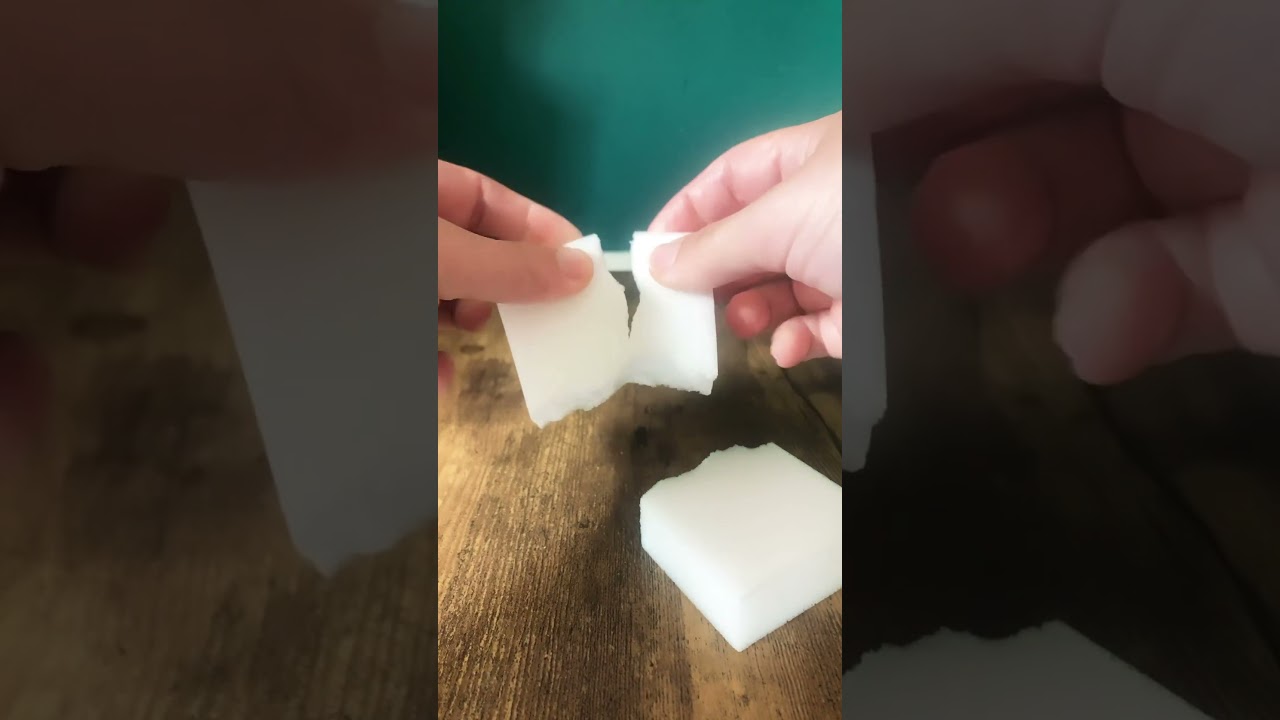 ASMR ripping magic eraser sponge 