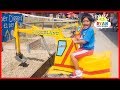 Construction vehicles diggerland amusement theme park for kids with ryan