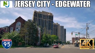 4K NJ drive: Jersey City to Palisades Park, Fort Lee & Edgewater via I-95