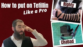 Chabad Custom / Tefillin for Righty, Guide how to put on Tefillin Minhag Chabad. Blessing Tefillin.