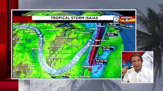 Tropical Storm Isaias on track to make landfall, possibly as hurricane