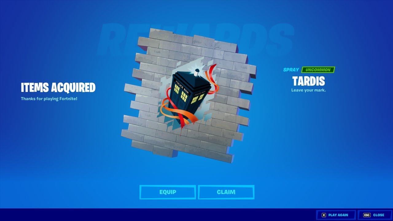 Fortnite x Doctor Who: veja o código para resgatar spray Tardis de graça