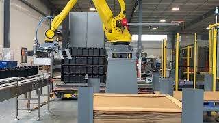 Hamrick Packaging Systems - Model Robotic Bulk Depal/Pal for 1G F-Style Containers (Time Lapse)