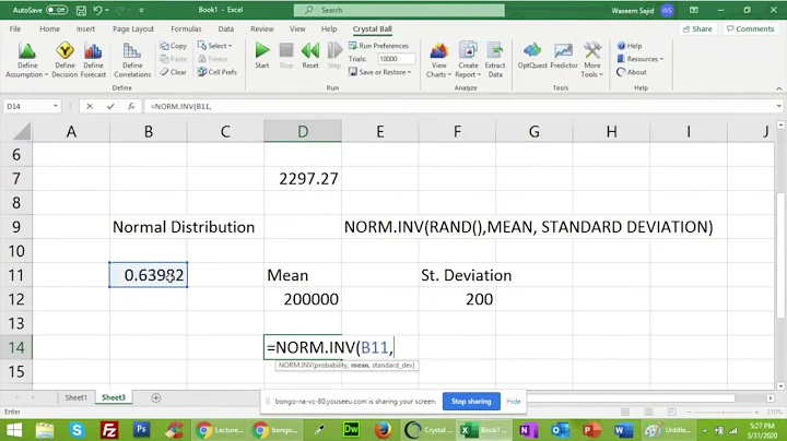 Monte Carlo Simulation using MS Excel and Crystal Ball Software
