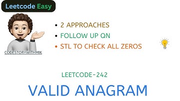 Valid Anagram | 2 Approaches | Leetcode-242 | UBER