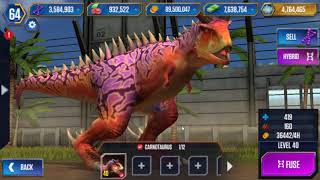CARNORAPTOR HYBRID: CARNOTAURUS BATTTLE STAGE 8 #1 | Jurassic World The Game