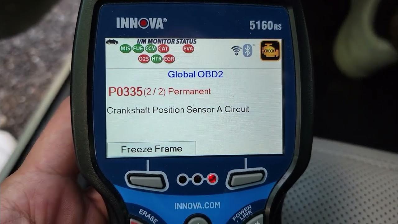 2016 KIA CADENZA CODE P0335 CRANKSHAFT POSITION SENSOR SCAN USING