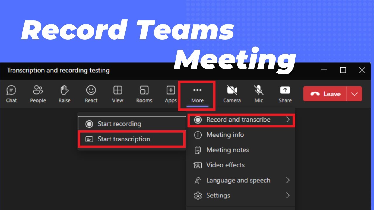 How To Record Microsoft Teams Meeting Record Microsoft Teams YouTube