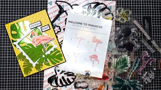 Diamond Press 'Welcome to Paradise' Stamp and Die Set Review Tutorial! So Fresh & Tropical!