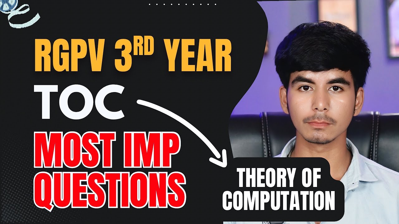 Theory of computation | CS - 501 TOC | RGPV 5th Semester  | TOC Most important questions RGPV Exam