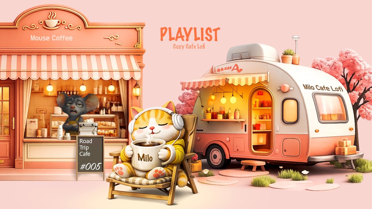 Road Trip Cafe Lofi 2 Hours (No Lyrics) | Cozy Travel Coffee Vibes