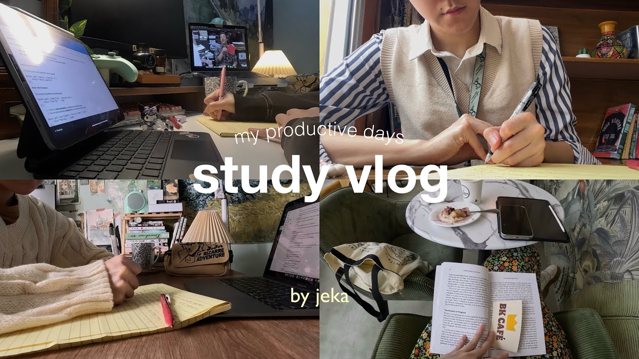study vlog 📚 uni productive days, solo cafe dates, lots of note-taking ...