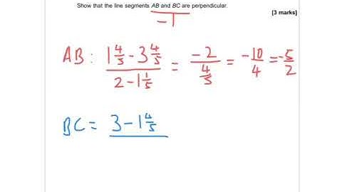 AQA Further Maths GCSE 2016 Paper 1 Q11 - Gradients of Perpendicular Lines