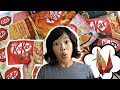 MEGA Japanese KitKat Taste Test in Japan 16 FLAVORS - special origami KitKat - How to Fold a Crane