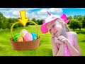Nastya and the Easter bunny open eggs with a surprise
