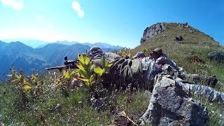 Hunting Chamois and Kuban Tur in Caucasus. Mountain hunt. See the bullet flying!